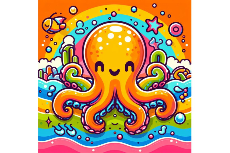 4-a-cartoon-octopus-in-colorful-hues