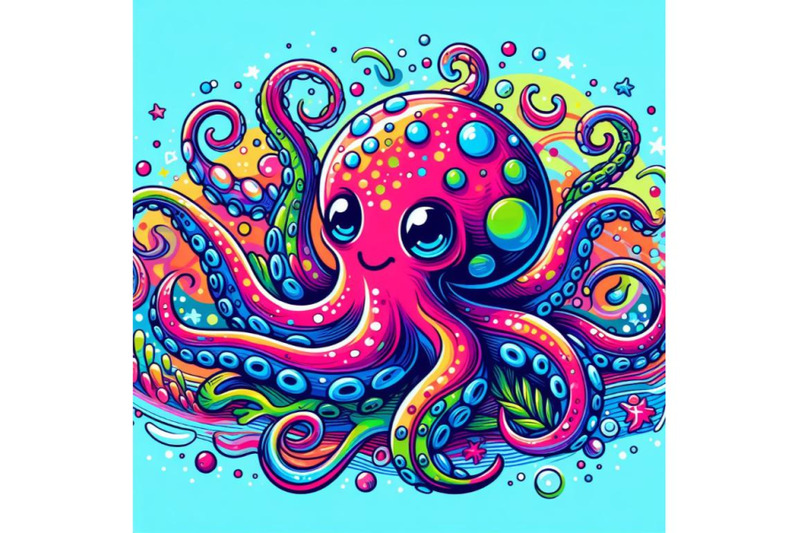 4-a-cartoon-octopus-in-colorful-hues