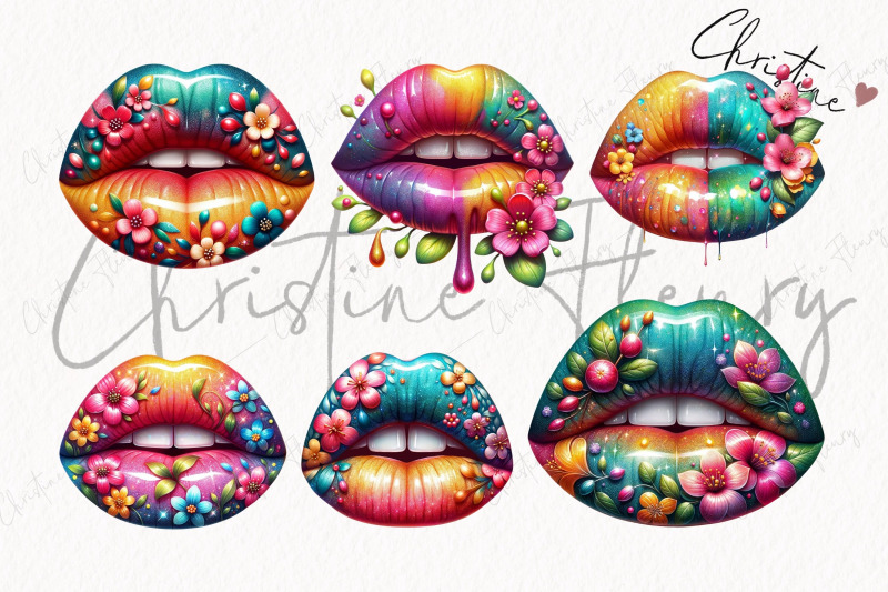 summer-floral-lips-clipart