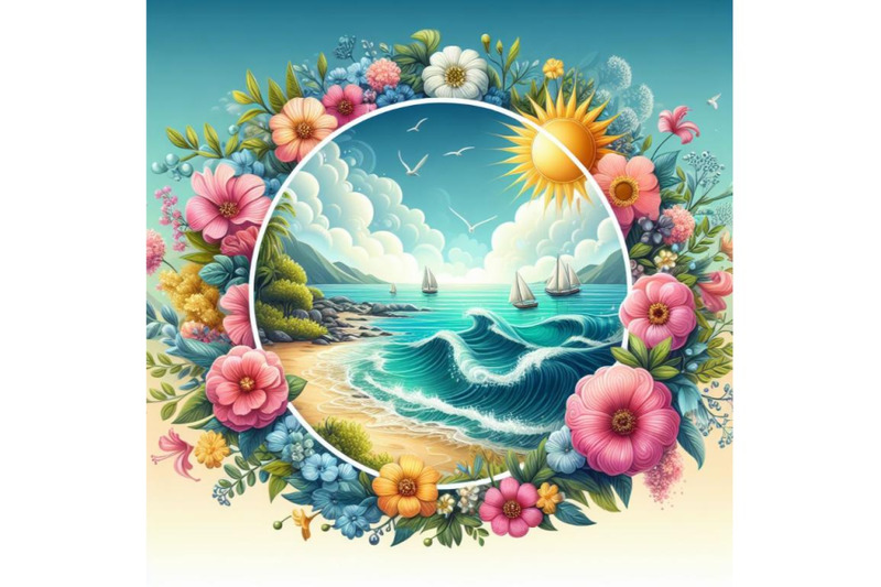 4-summer-sea-view-and-beautiful-flowers-inside-the-circle