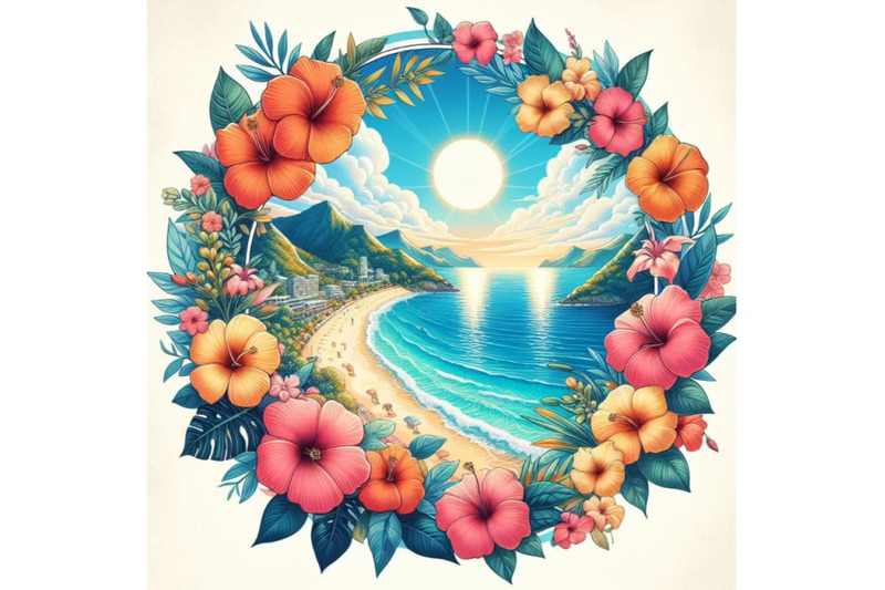 4-summer-sea-view-and-beautiful-flowers-inside-the-circle