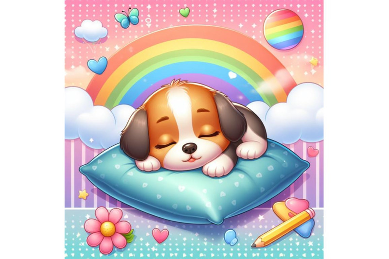 4-cute-puppy-sleeping-on-a-cushion