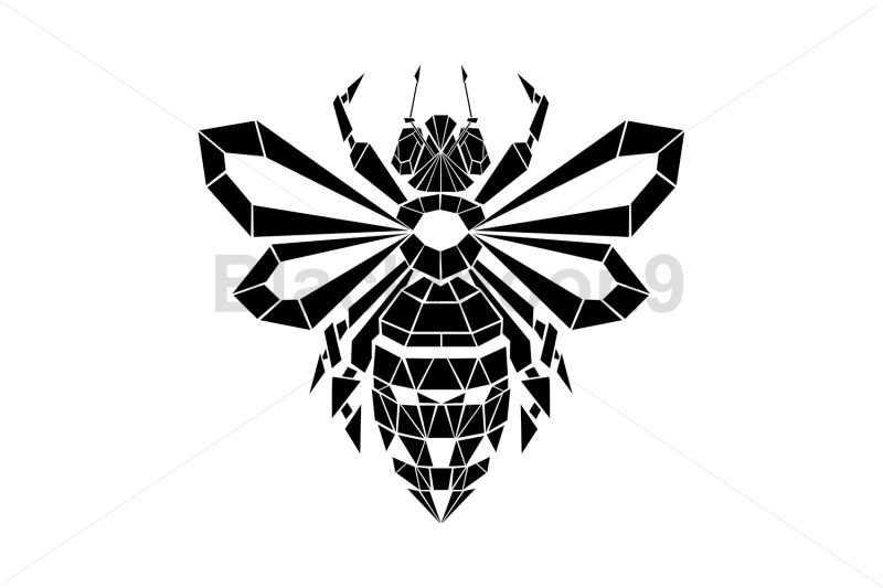 silhouette-polygonal-bee
