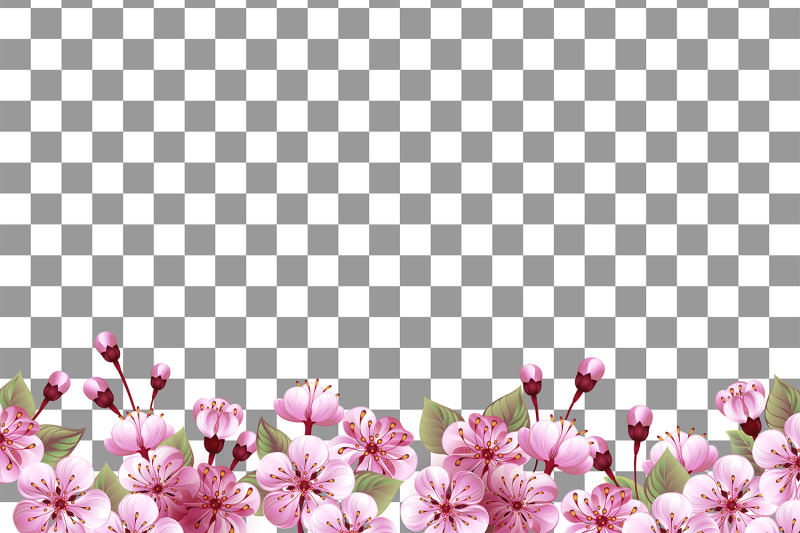 horizontal-border-with-pink-sakura