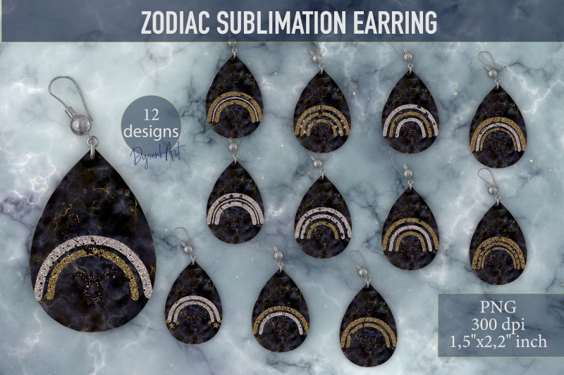 zodiac-teardrop-earring-sublimation