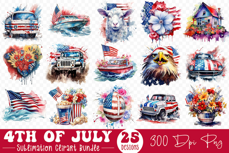 4th-of-july-sublimation-clipart-bundle