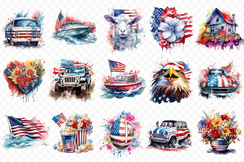 4th-of-july-sublimation-clipart-bundle