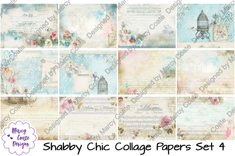 shabby-chic-collage-papers-set-4