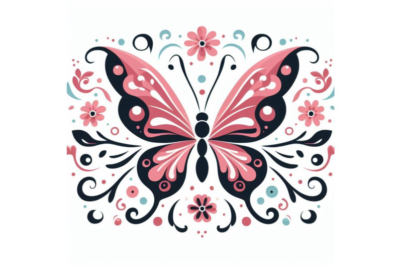 4-butterfly-design-over-white-background