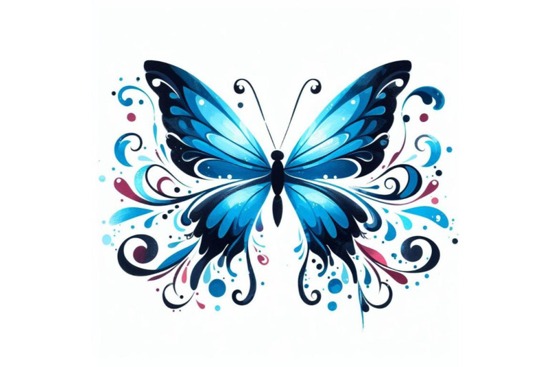 4-butterfly-design-over-white-background