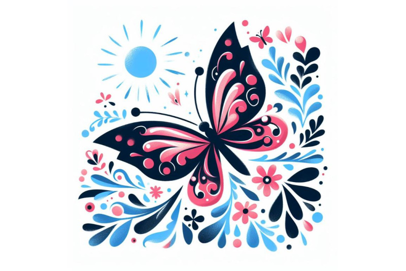 4-butterfly-design-over-white-background