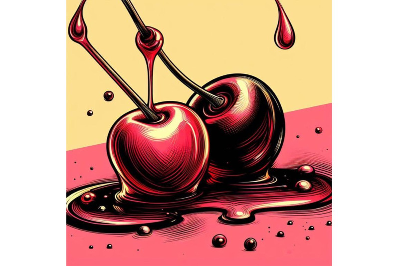 4-a-close-up-of-a-cherry-a-red-syrup-dripping-a-plain-pink-backgroun