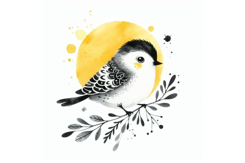 four-cute-bird-watercolor-vector-illustration-on-white-background
