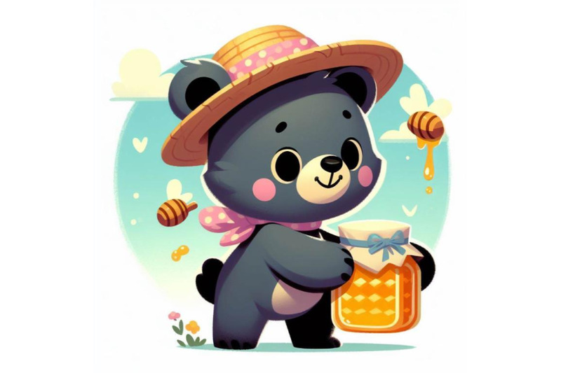 4-illustration-of-cute-bear-holding-honey-jar