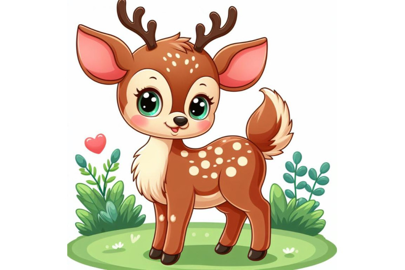 four-cute-deer-cartoon