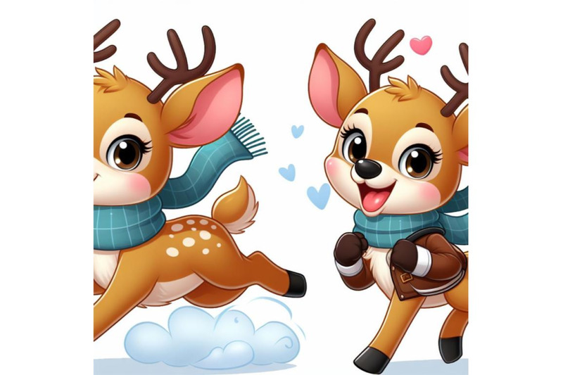 four-cute-deer-cartoon