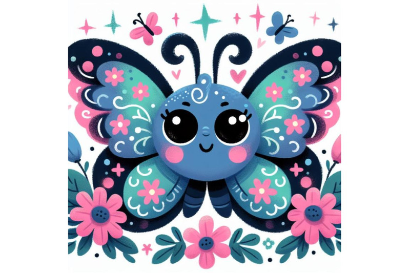 4-illustration-of-cute-butterfly-decorated-with-flowers