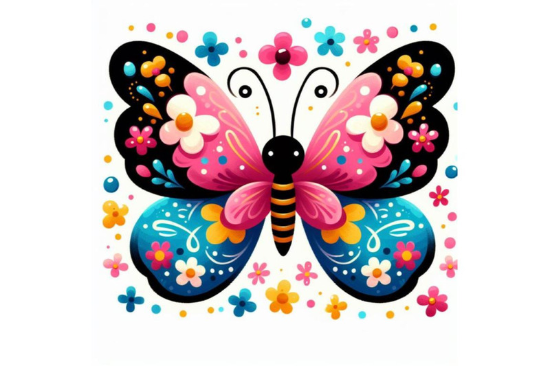 4-illustration-of-cute-butterfly-decorated-with-flowers