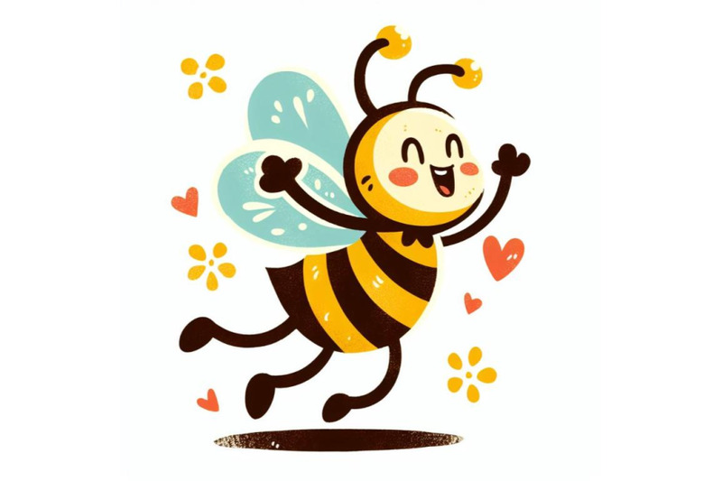 4-illustration-of-honey-bee-flying-with-joy