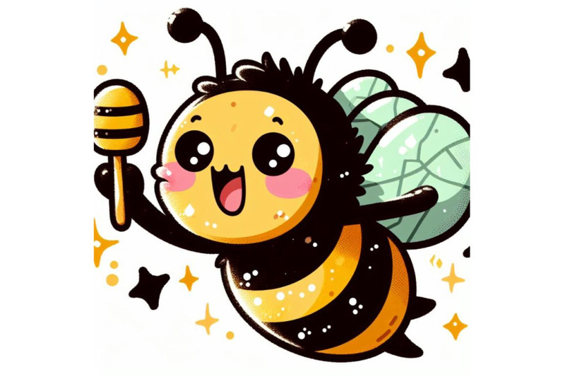 4-illustration-of-honey-bee-flying-with-joy