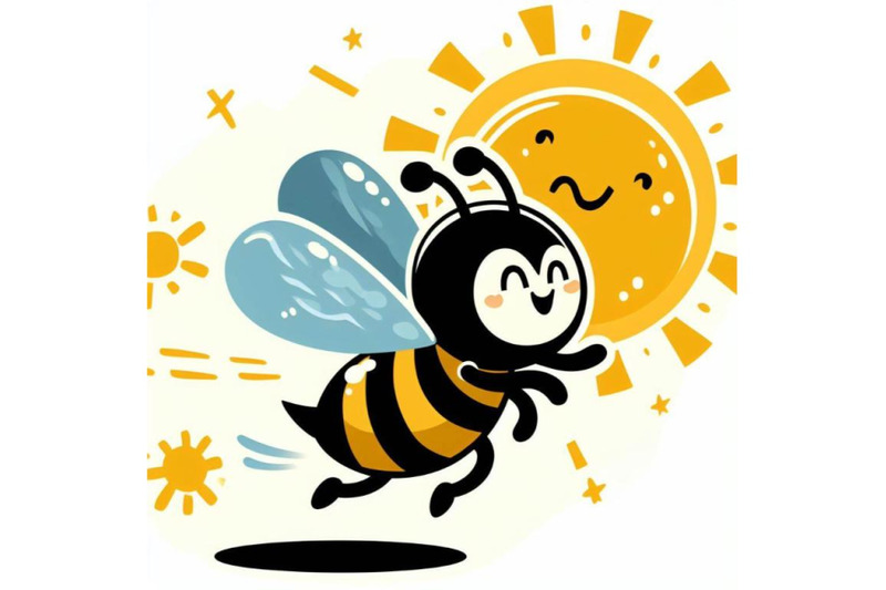 4-illustration-of-honey-bee-flying-with-joy