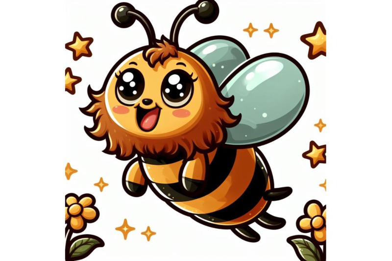 4-illustration-of-honey-bee-flying-with-joy