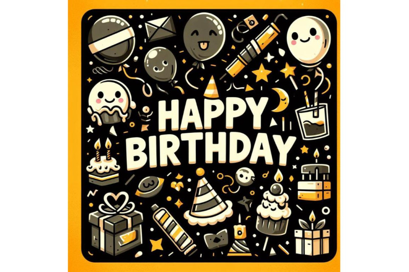 four-happy-birthday-cartoon-sign