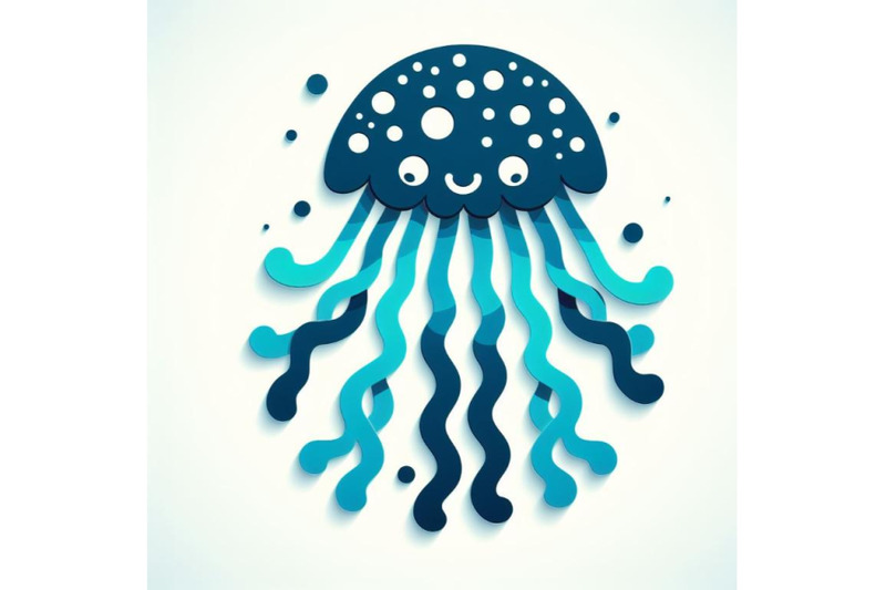4-paper-cut-jellyfish-icon-isolated-on-white-background