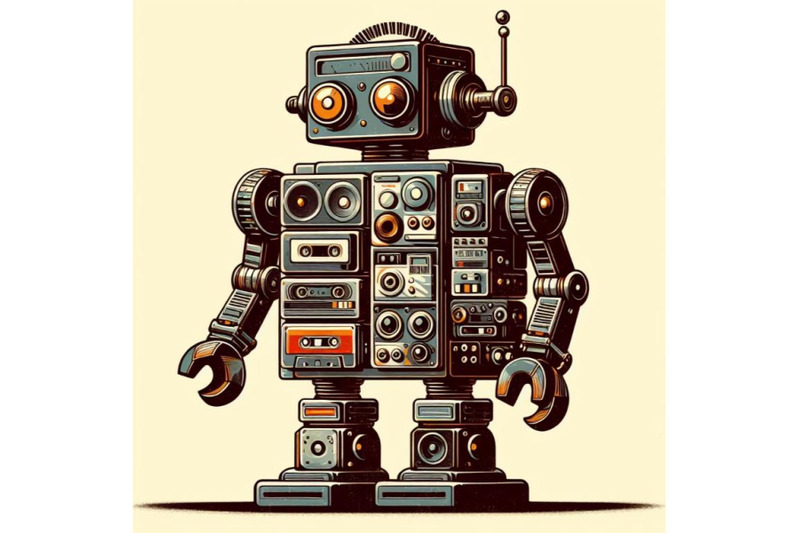 4-robot-made-of-analog-stereo-equipment-digital-art