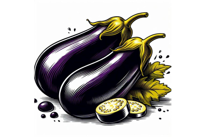 four-the-eggplant-isolated-on-white-background