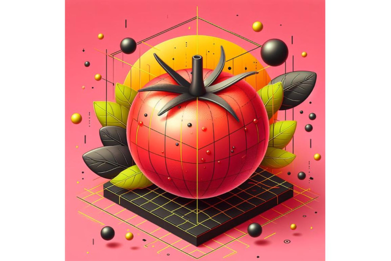 four-tomato-pink-background-3d