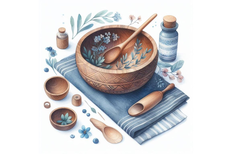 four-wooden-bowl