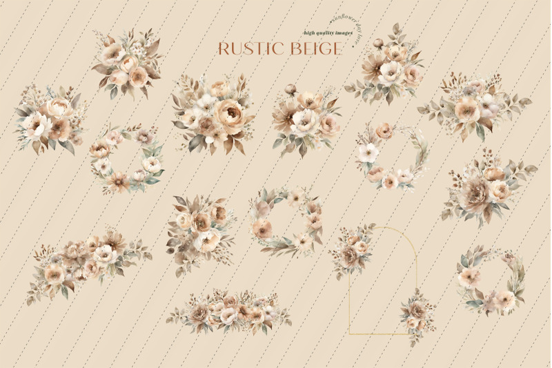 elegant-rustic-beige-flowers-clipart