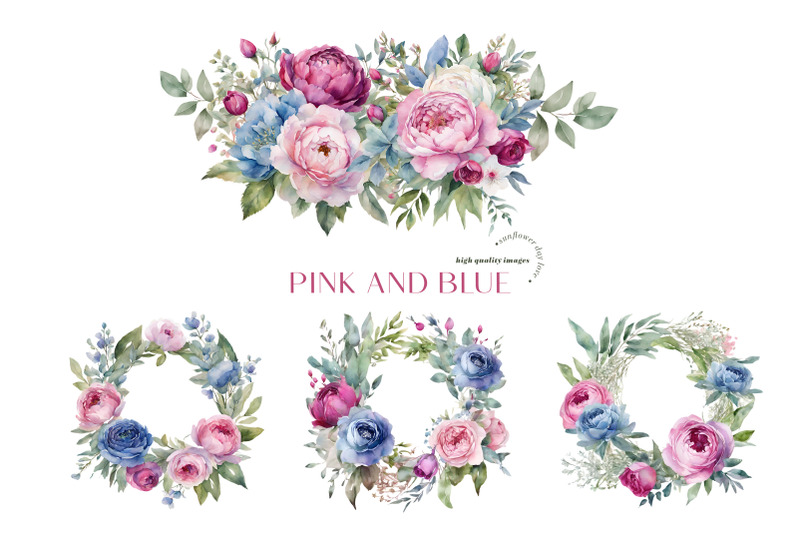 elegant-pink-amp-blue-flowers-clipart