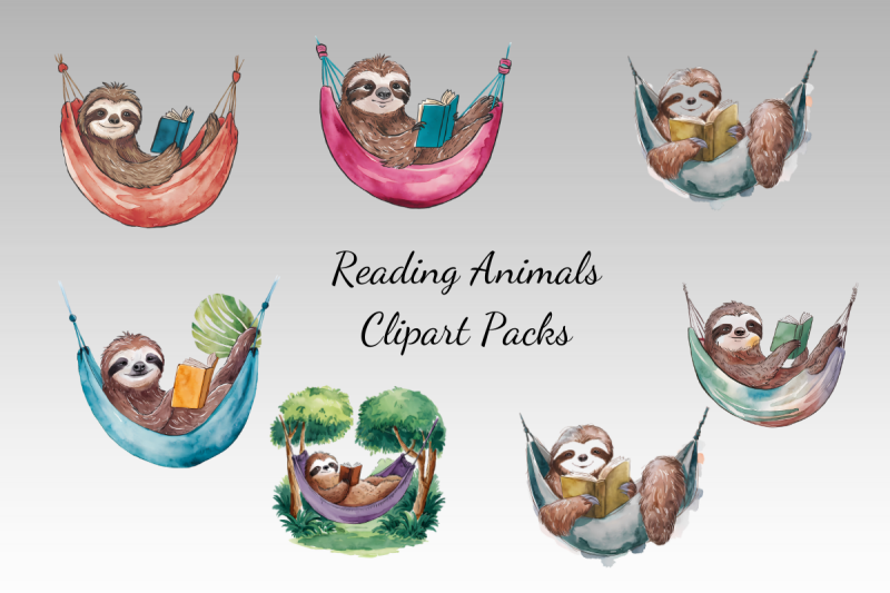 whimsical-woodland-forest-animals-reading-clipart-bundle