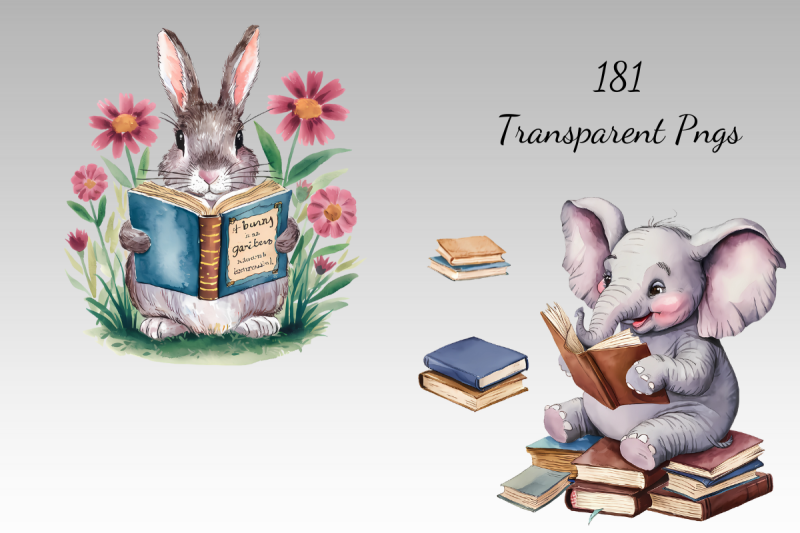 whimsical-woodland-forest-animals-reading-clipart-bundle