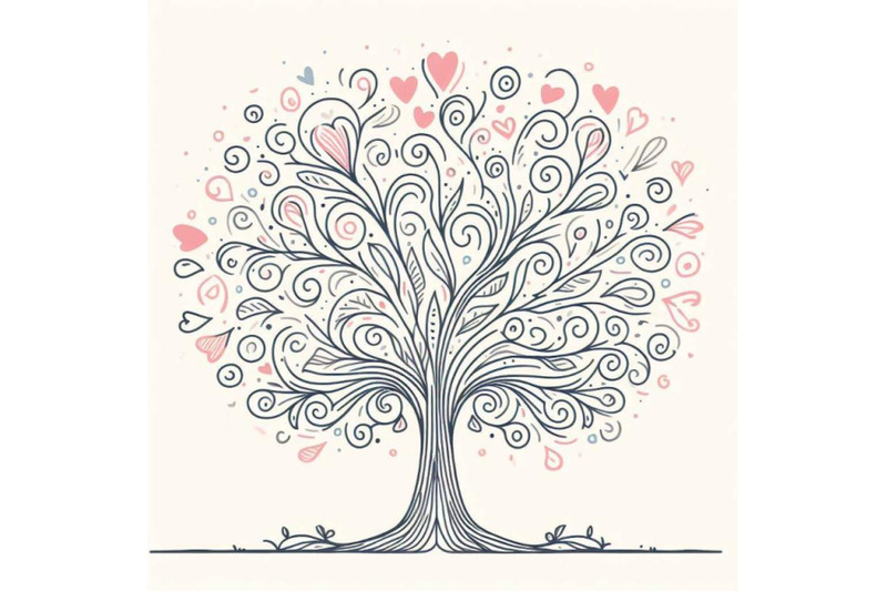4-love-tree-with-hearts-for-your-design