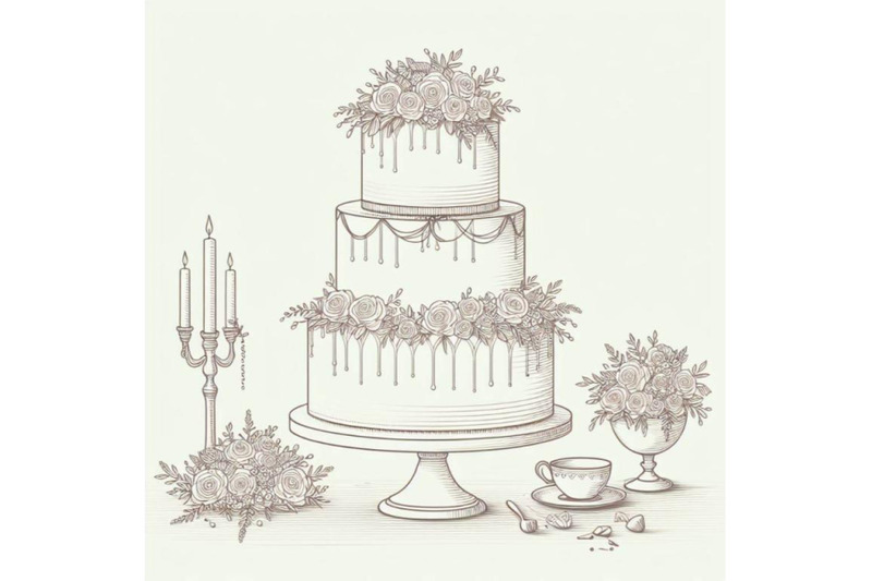 4-wedding-cake-on-white-background