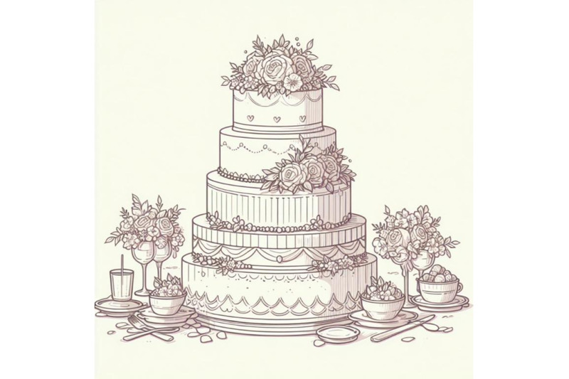 4-wedding-cake-on-white-background
