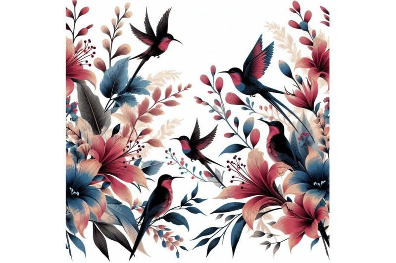 4-beautiful-vector-pattern-with-nice-watercolor-rosella-bird-pattern