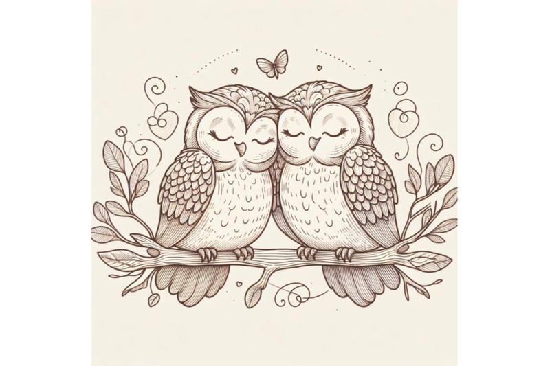 4-owls-in-love-sitting-on-branch