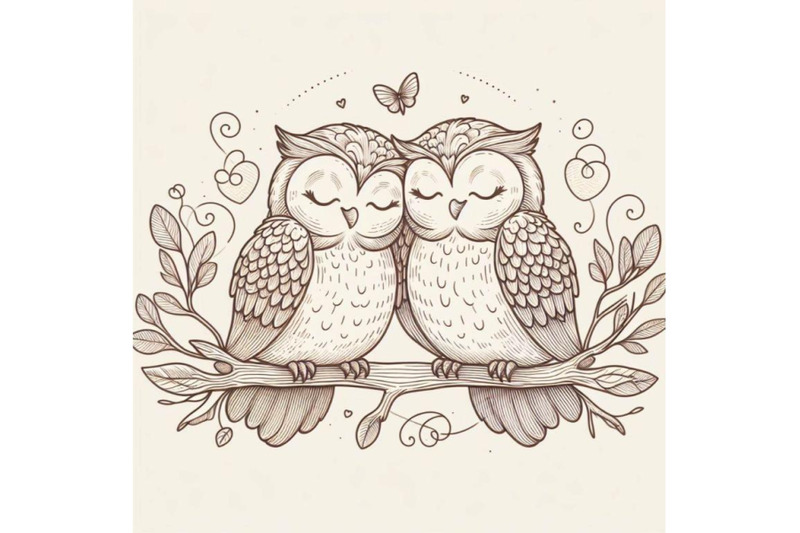 4-owls-in-love-sitting-on-branch