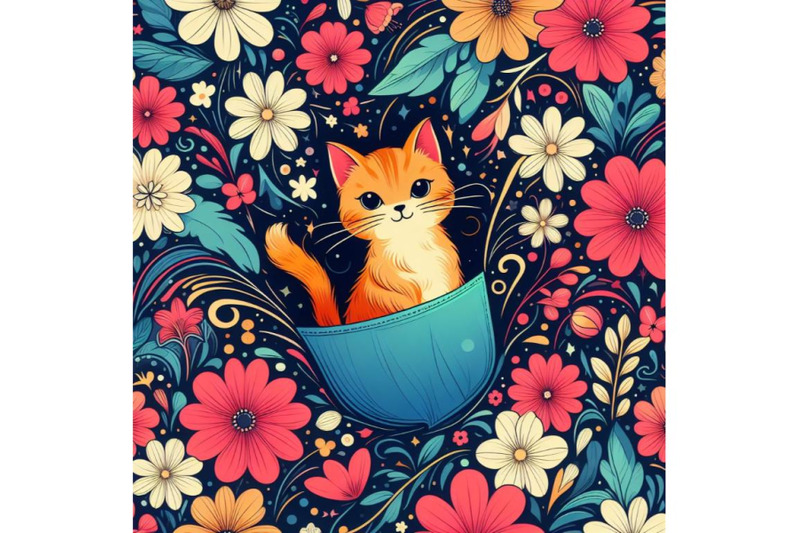4-set-of-a-cute-orange-cat-in-a-pocket
