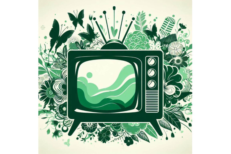 4-green-sihouette-of-retro-tv-on-white