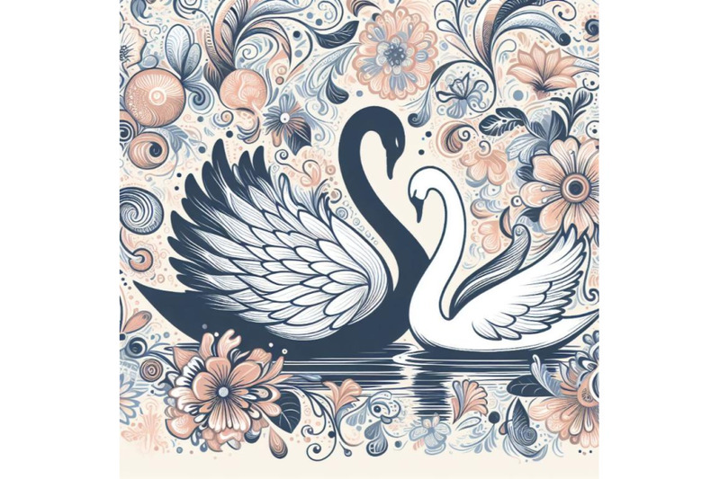 4-hand-drawn-swans