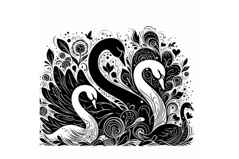 4-hand-drawn-swans