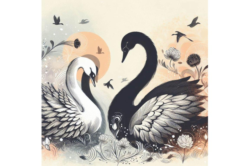 4-hand-drawn-swans