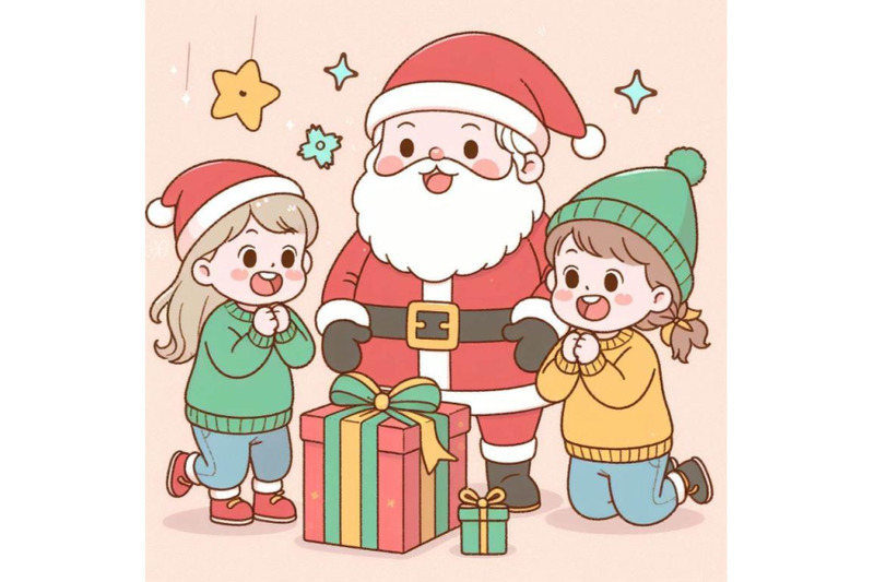 4-kids-joyfully-seeing-santa-hoped-for-a-gift