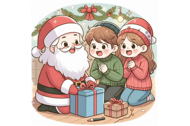 4-kids-joyfully-seeing-santa-hoped-for-a-gift