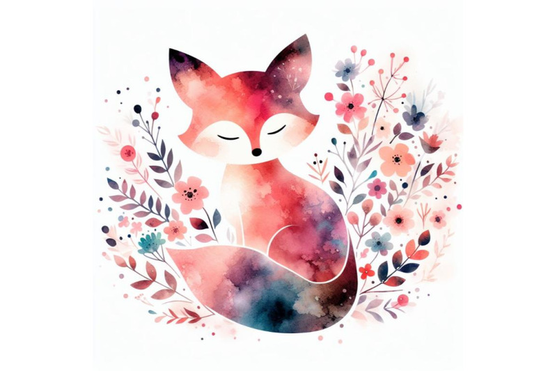 4-set-of-cute-watercolor-fox